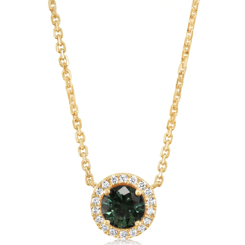 Best necklaces and pendants with rose gold for a warm and romantic appeal-14K Yellow Gold Montana Sapphire/Diamond Neckpiece