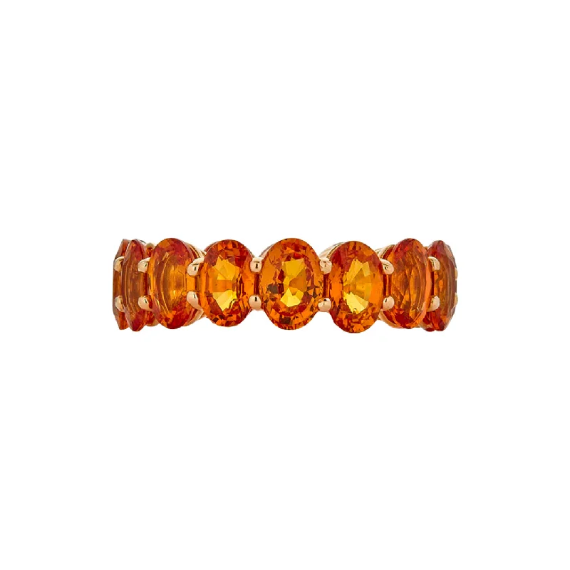 Elegant necklaces and pendants with infinity symbols for timeless designs-Orange Sapphire Eternity Band