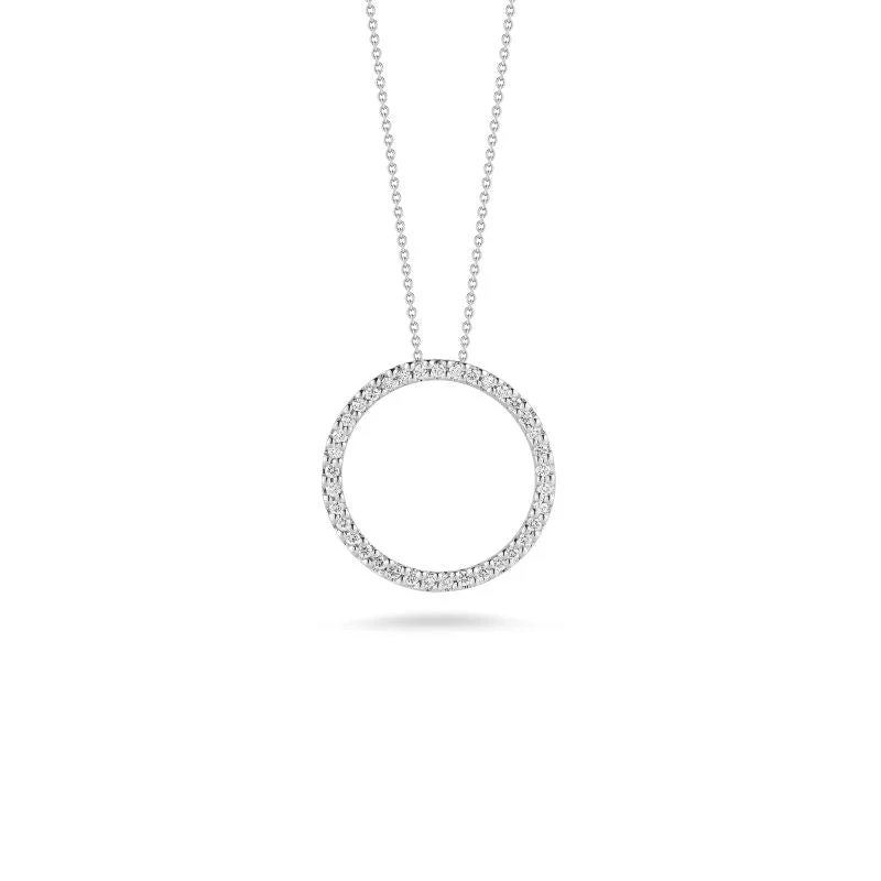 Necklaces and pendants with diamond pendants for a luxurious sparkling effect-Medium Diamond Open Circle Pendant