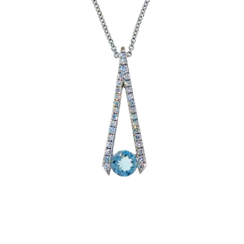 Best necklaces and pendants with intricate filigree for vintage-inspired elegance-Aquamarine & Diamond Pendant