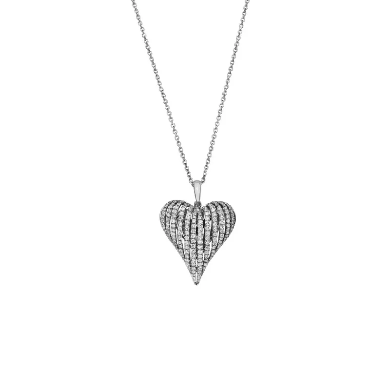 Unique necklaces and pendants with custom birthstone arrangements for personalization-Diamond Angel Heart Pendant