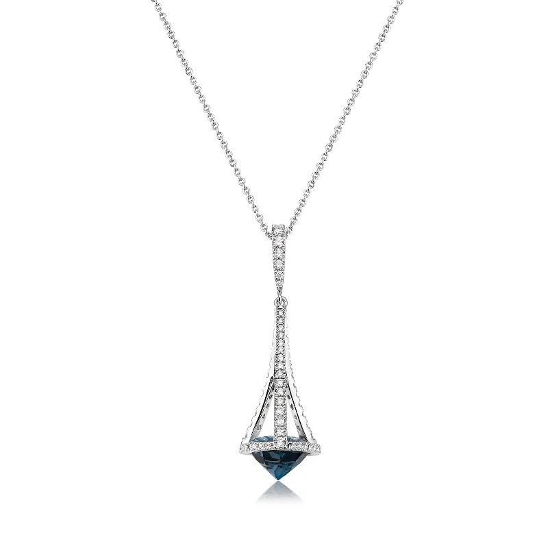 Necklaces and pendants with ocean-inspired designs for a refreshing, beachy feel-London Blue Topaz & Diamond Pastel Chandelier Pendant