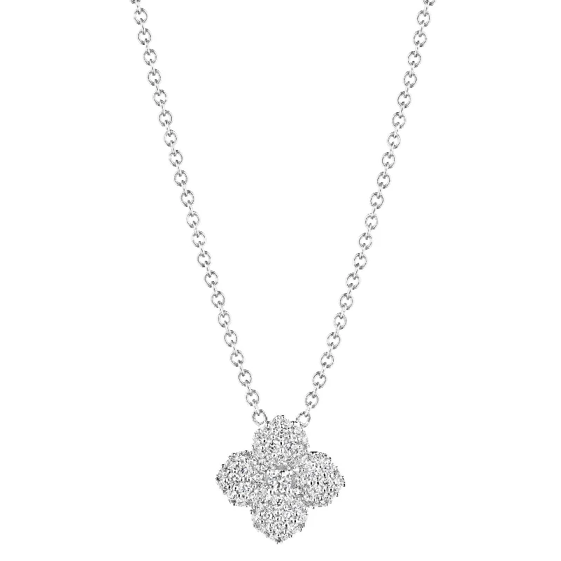 Best necklaces and pendants with glowing moonstone for an ethereal glow-Petite Penny Diamond Flower Necklace