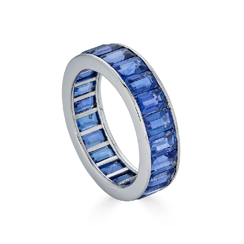 Best necklaces and pendants for everyday wear with minimalist designs-Blue Sapphire Eternity Band