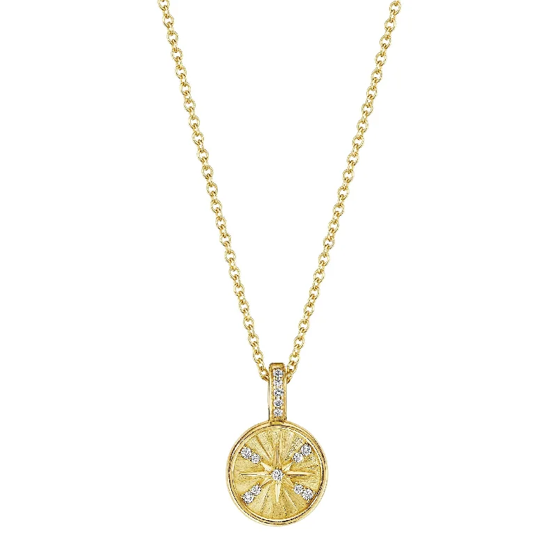 Stylish necklaces and pendants with diamonds for a glamorous and elegant look-Petite Penny Round Starburst Necklace