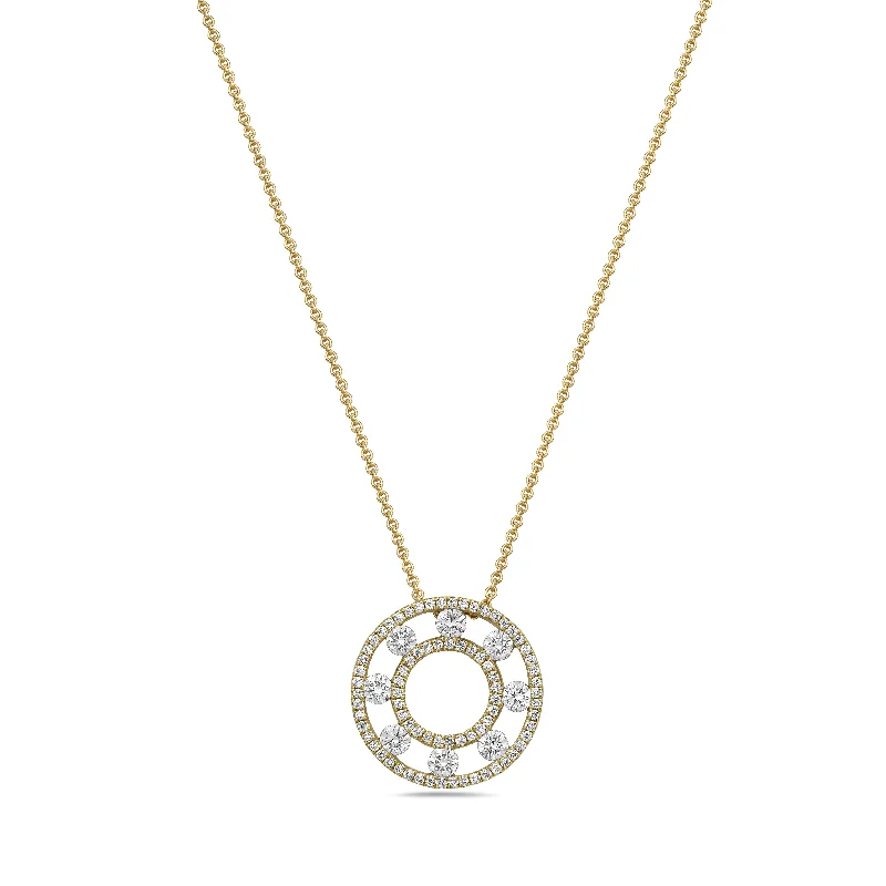 Necklaces and pendants with diamond pendants for a luxurious sparkling effect-18k Yellow Gold Floating Diamond Pendant