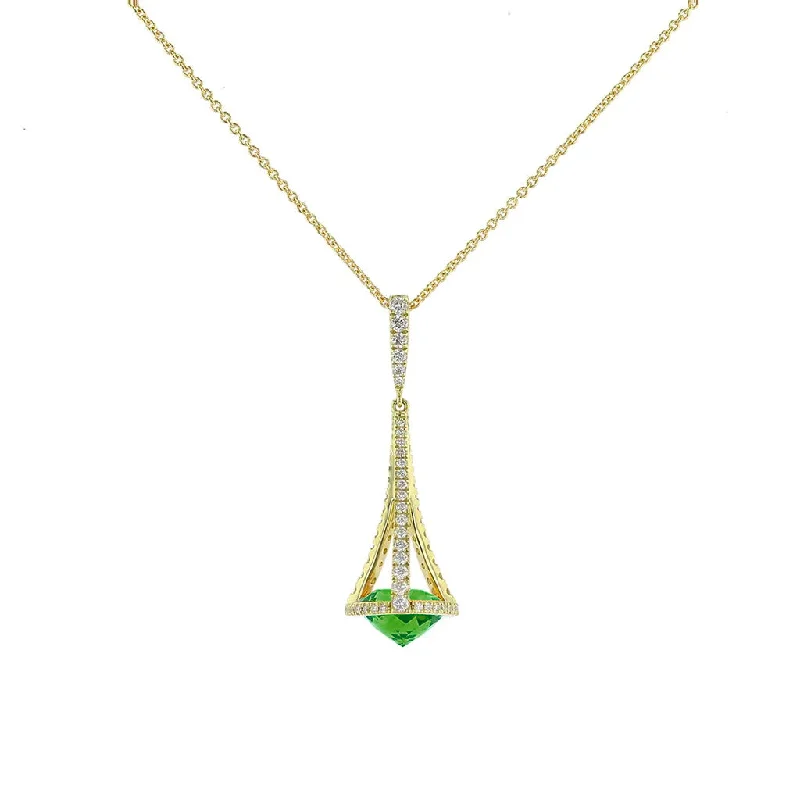 Necklaces and pendants with custom designs for a completely unique jewelry piece-Peridot & Diamond Chandelier Pendant