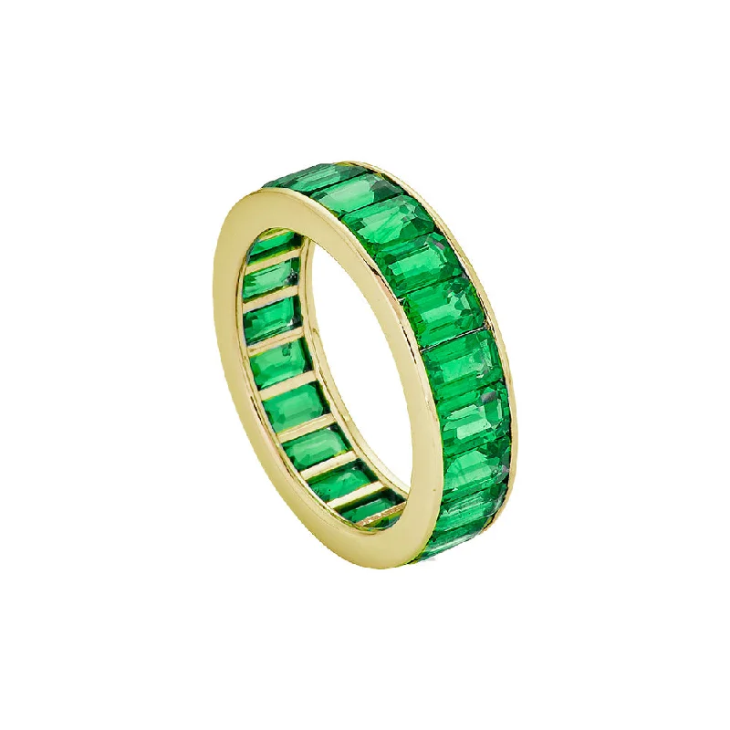 Necklaces and pendants with lock and key designs for a symbolic gesture-Tsavorite Garnet Eternity Band