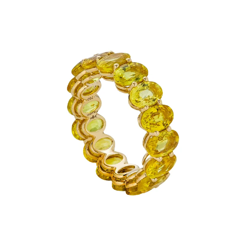 Necklaces and pendants with leaf-shaped designs for an earthy, organic feel-Yellow Sapphire Eternity Band