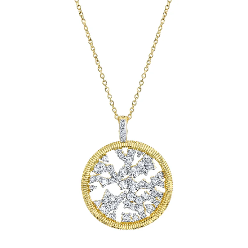 Necklaces and pendants with abstract shapes for a modern, creative appearance-18k Yellow Gold Diamond Celestial Necklace