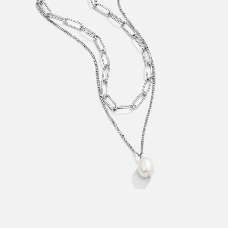 Necklaces and pendants with ocean-inspired designs for a refreshing, beachy feel-Angela Pearl Silver Necklace