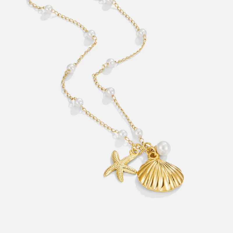 Personalized necklaces and pendants with initials for a customized and meaningful gift-Aria Shell Charm Necklace