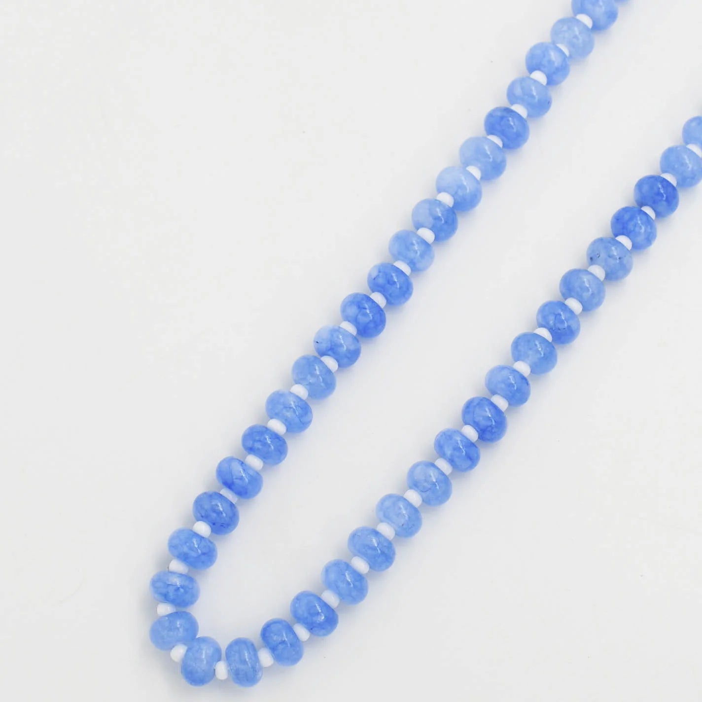 Necklaces and pendants with custom designs for a completely unique jewelry piece-Blue and White Smooth Gemstone Necklace