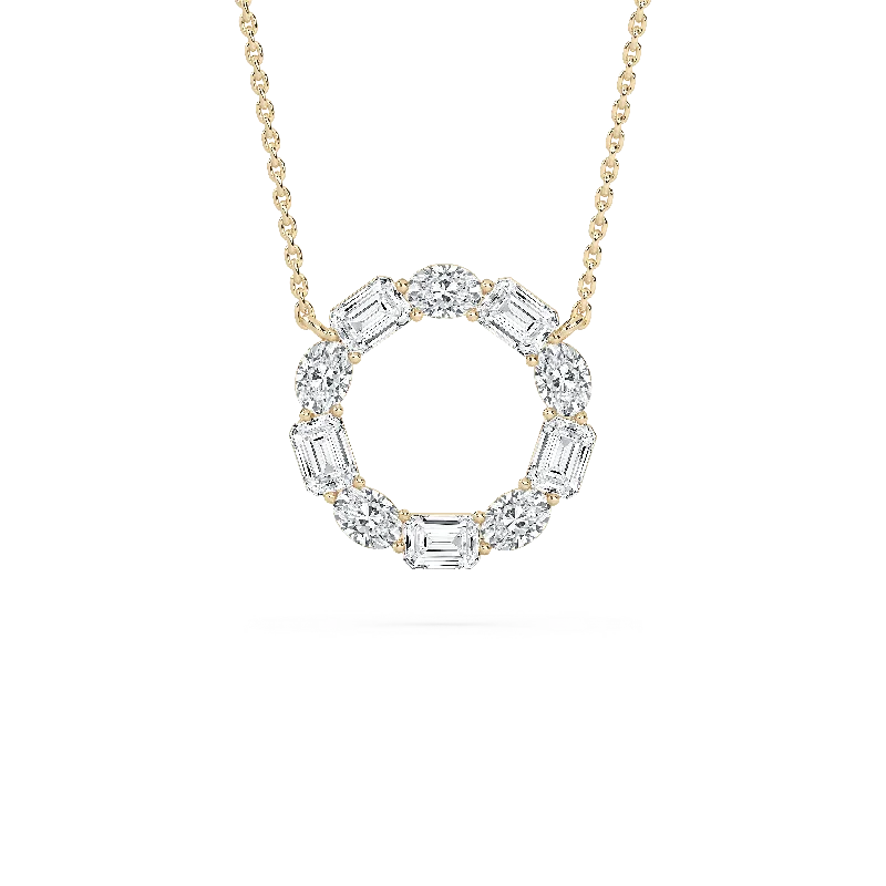 Beautiful necklaces and pendants with diamond-encrusted designs for maximum sparkle-Celestial Circle Diamond Pendant