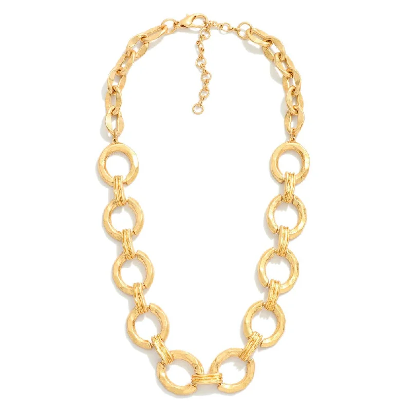 Best necklaces and pendants with layered designs for a chic, stacked look-Chunky Gold Circle Chain Link Necklace