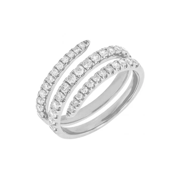 Rings with engraved constellations for stargazers -Round Diamond Wrap Ring