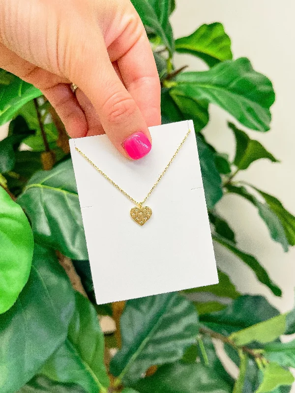 Best necklaces and pendants with vintage coin pendants for a unique accessory-Crystal-Studded Gold-Dipped Heart Pendant Necklace