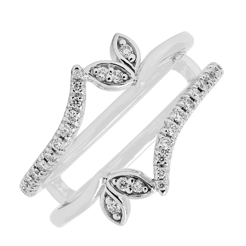 Rings with engraved constellations for stargazers -Diamond Wedding Ring Insert in 14kt White Gold (1/4ct tw)