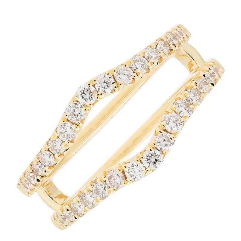 Rings with herkimer diamonds for raw clarity -Diamond Wedding Ring Insert in 14kt Yellow Gold (5/8ct tw)