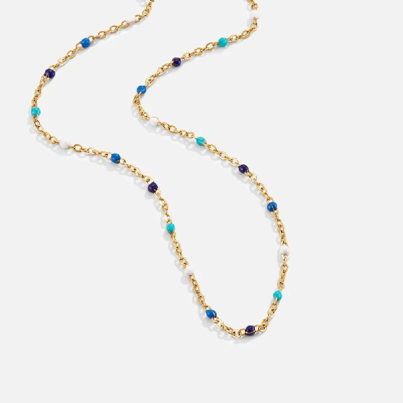 Best necklaces and pendants with sterling silver for an affordable yet stylish choice-Dreamy Blue Bead Necklace