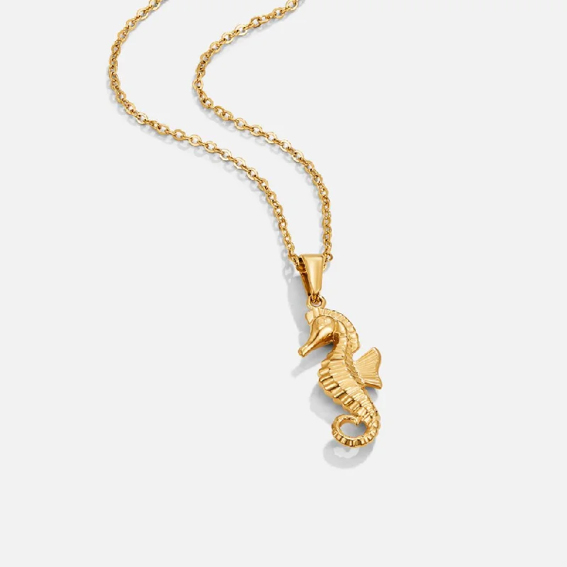 Stunning necklaces and pendants with birthstone pendants for a personal touch-Golden Seahorse Pendant Necklace