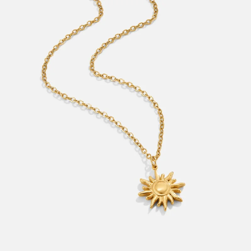 Best necklaces and pendants with rose gold for a warm and romantic appeal-Golden Sunburst Necklace