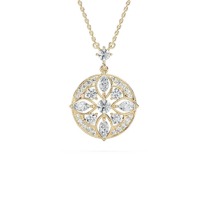 Best necklaces and pendants with oval pendants for a classic, elegant shape-Heritage Charm Diamond Pendant