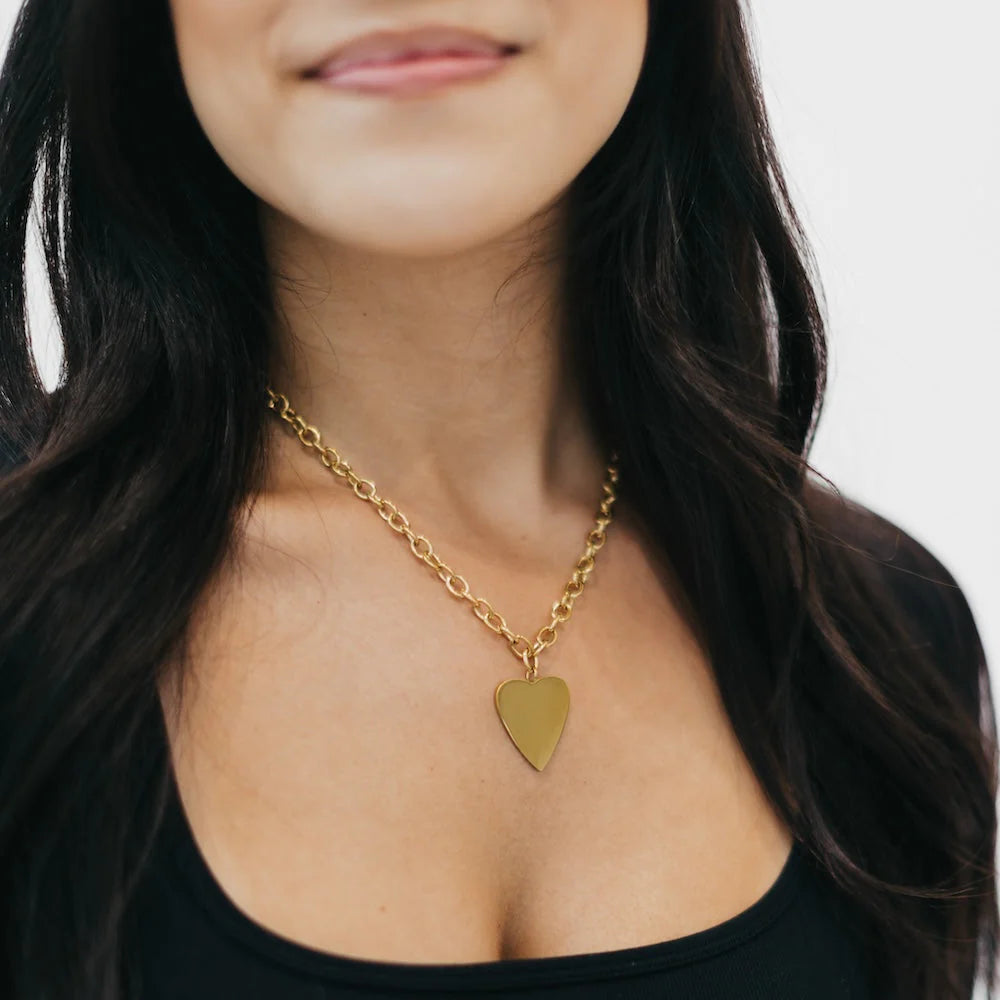 Best necklaces and pendants with adjustable chains for a customizable fit-Love Does Heart Pendant Necklace by Pretty Simple