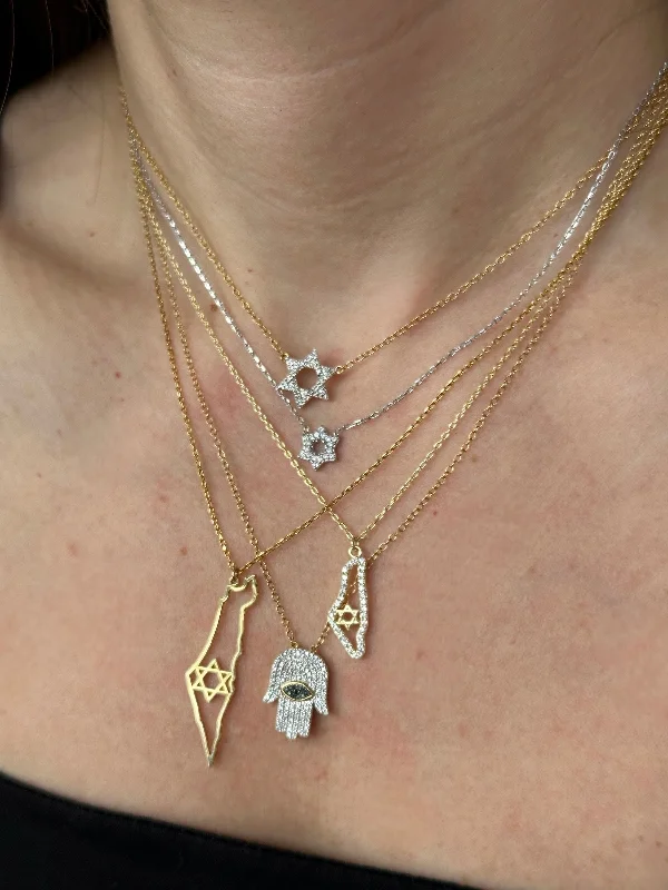 Elegant necklaces and pendants with infinity symbols for timeless designs-Map of Israel Necklace