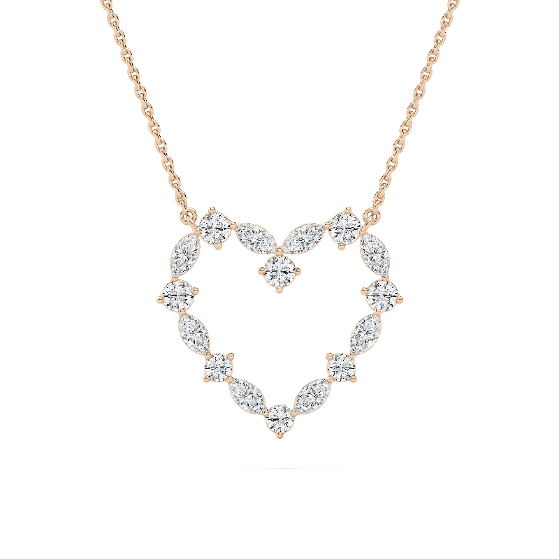 Best necklaces and pendants with intricate filigree for vintage-inspired elegance-Marquise Heart Necklace