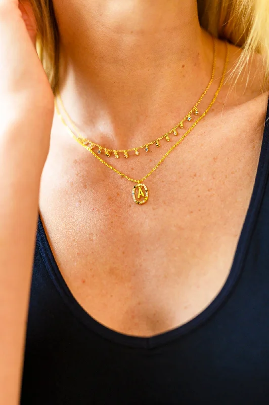 Necklaces and pendants with custom engravings for a personal, meaningful gift-Mi Amor Gold Dipped Initial Necklace