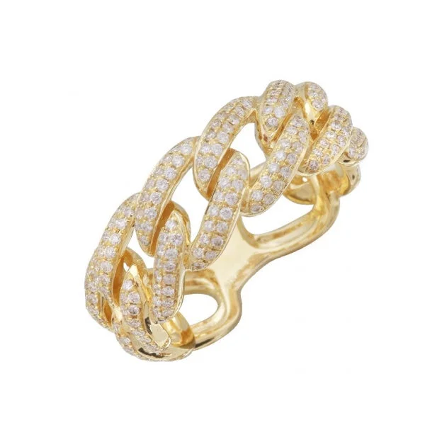 Rings with infinity loops for timeless love -Micropavé Puffy Chain Link Ring