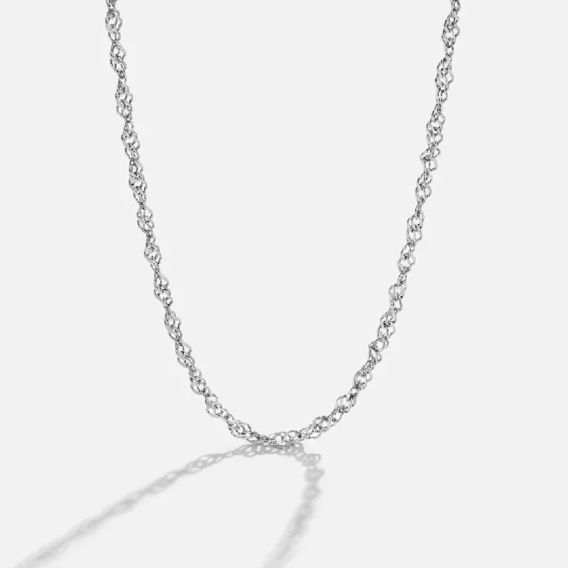 Necklaces and pendants with crescent moon designs for a celestial and mystical feel-Mila Twist Silver Chain Necklace