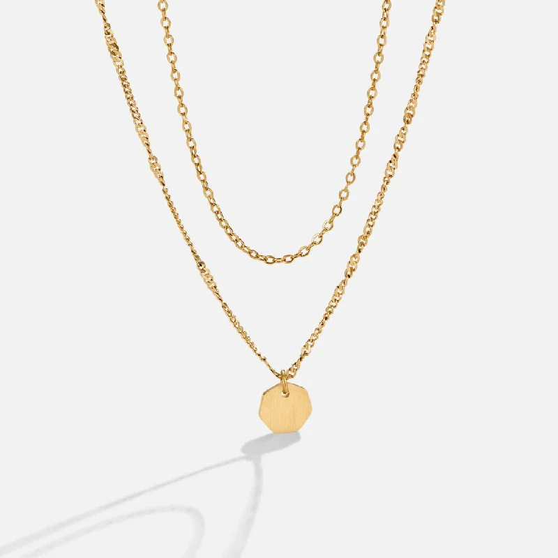 Beautiful necklaces and pendants with diamond halo settings for extra brilliance-Miranda Layered Gold Necklace