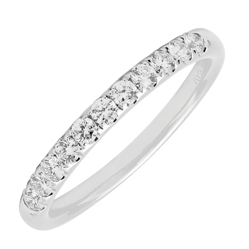 Rings with crescent moon for lunar charm -Northern Star Diamond Band in 14kt White Gold (1/3ct tw)