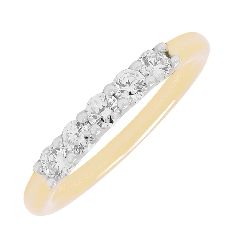 Rings with black diamond for striking contrast -Northern Star Five Diamond Band in 14kt Yellow Gold (1/2ct tw)