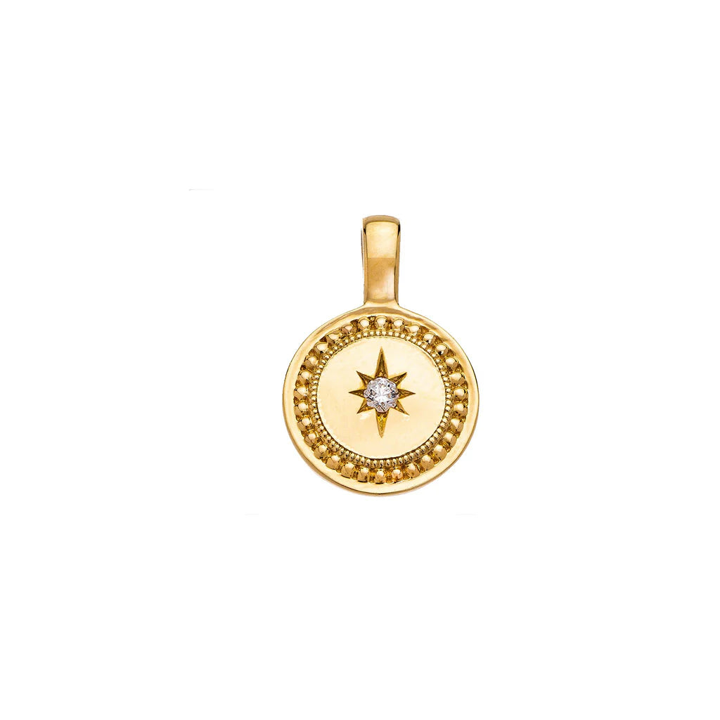 Necklaces and pendants with zodiac constellation designs for an astrological touch-P.S. Celeste Small Round Yellow Gold Charm