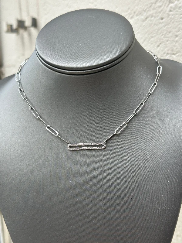 Best necklaces and pendants with vintage coin pendants for a unique accessory-Pave Link Paperclip Chain