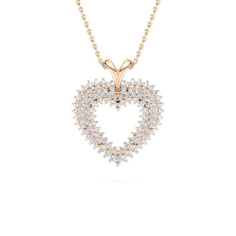 Best necklaces and pendants with black diamonds for an edgy, bold statement-Pavé Open Heart Pendant