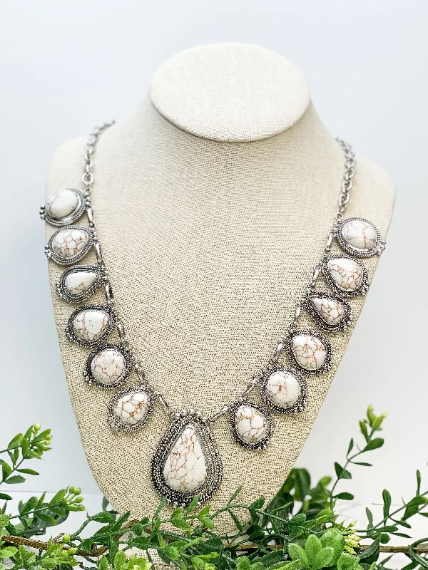 Beautiful necklaces and pendants with moon and star charms for a dreamy effect-Ivory Semi Precious Western Teardrop Necklace