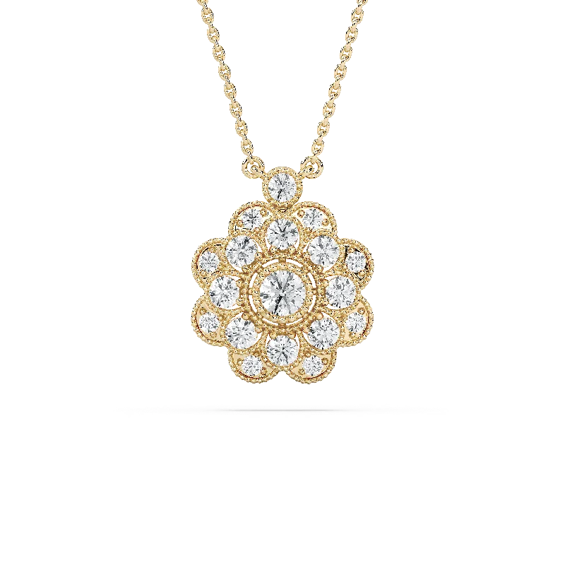 Stunning necklaces and pendants with ruby and diamond combinations for a luxurious effect-Peony Pendant