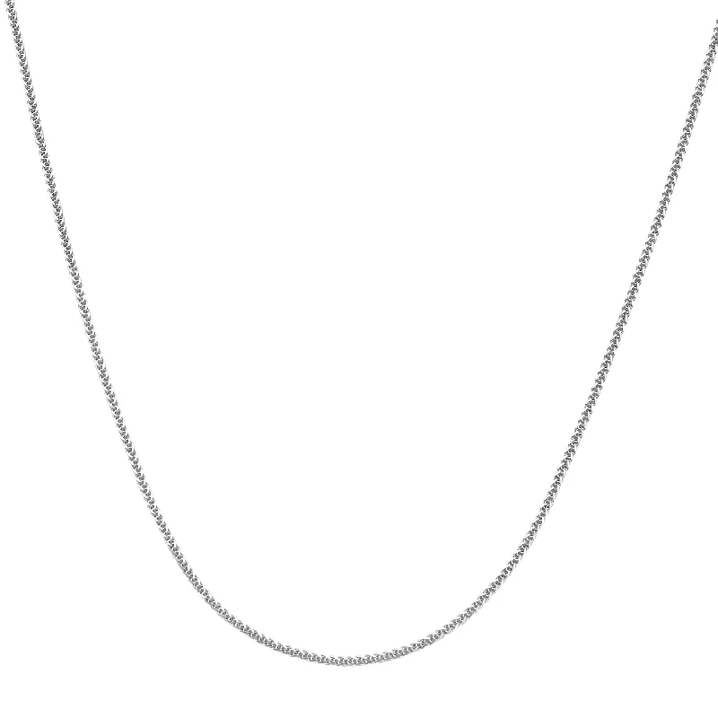 Necklaces and pendants with matching rings for a coordinated set of jewelry-Platinum 1.4mm Diamond Cut Square Wheat Chain