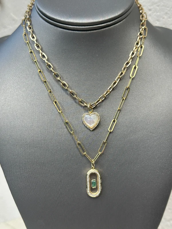 Unique necklaces and pendants with vintage-inspired designs for timeless appeal-Quartz and Emerald Delicate Disc Necklace