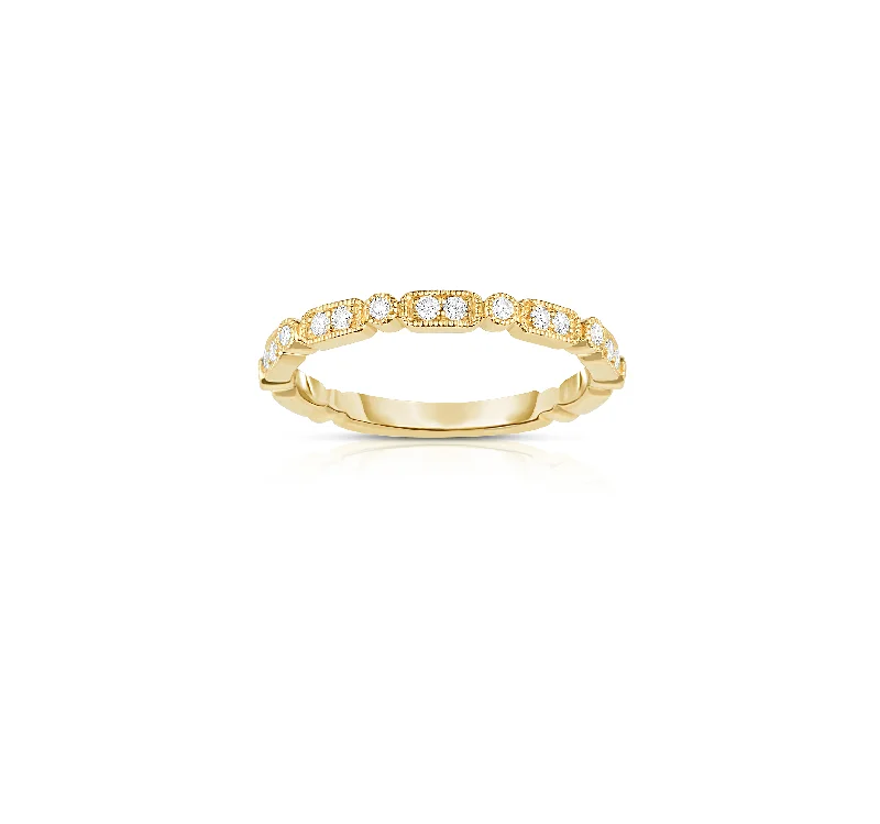 Rings with crescent moon for lunar charm -Sabel Collection 14K Yellow Gold Diamond Fashion Ring