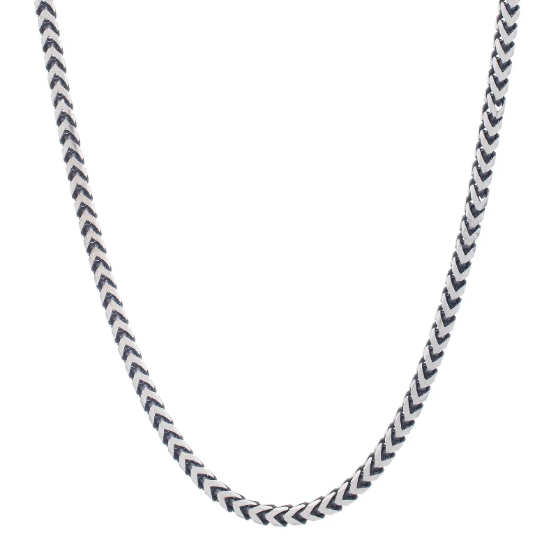 Beautiful necklaces and pendants with tree branch motifs for a nature-inspired design-Silver Gun Metal Franco Necklace