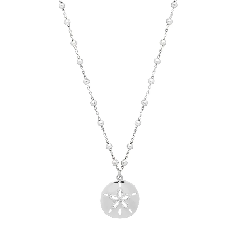 Stunning necklaces and pendants with turquoise and gold for a vibrant, earthy look-Silver Sand Dollar Necklace