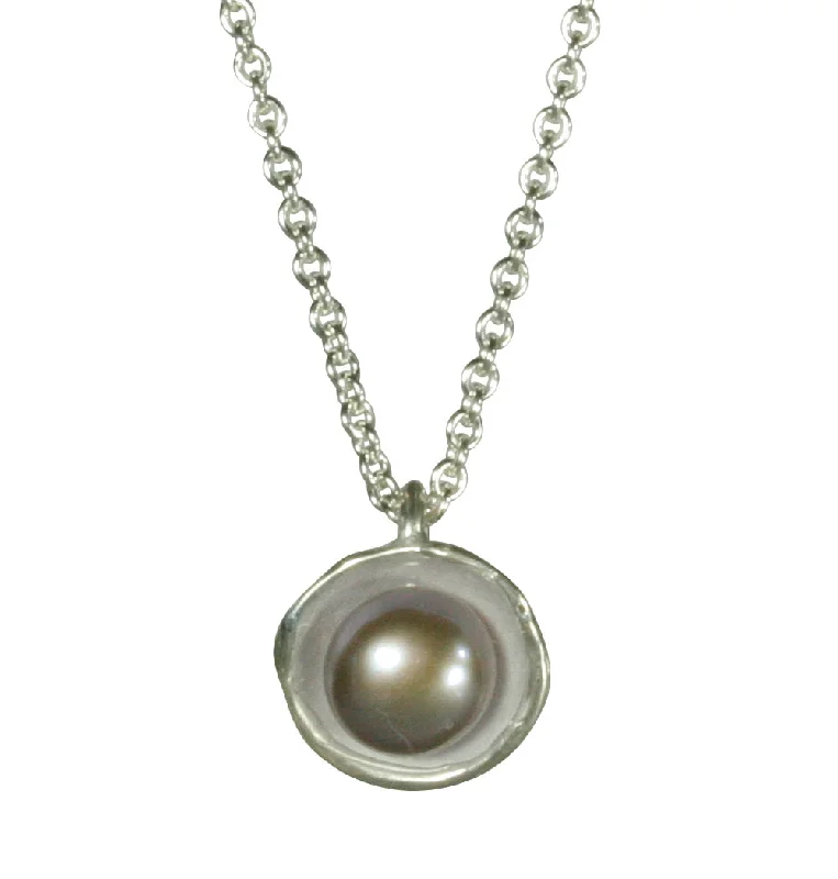 Stunning necklaces and pendants with birthstone pendants for a personal touch-Small Dishy Pendant with Pearl