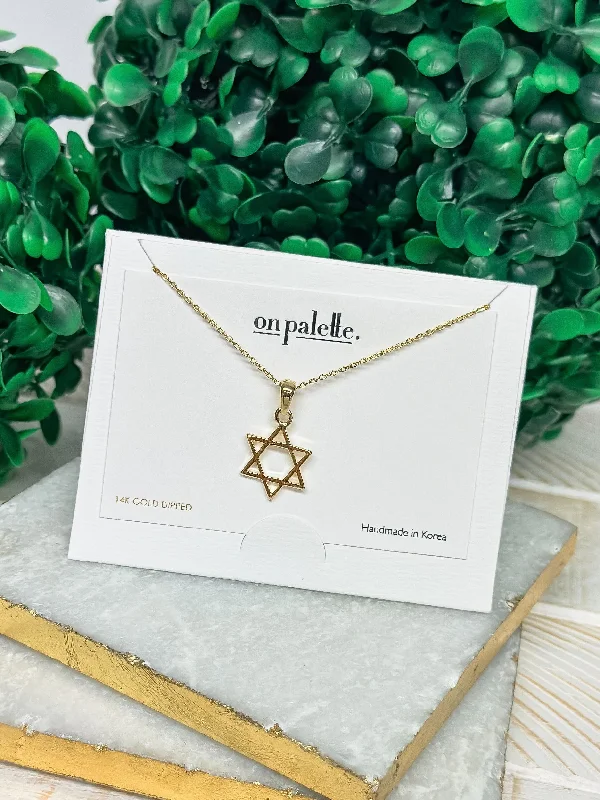 Unique necklaces and pendants with tree of life motifs for nature-inspired elegance-Star of David Pendant Necklace - Gold