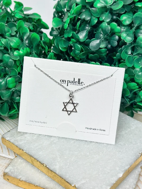 Best necklaces and pendants with emerald gemstones for a rich, sophisticated design-Star of David Pendant Necklace - Silver