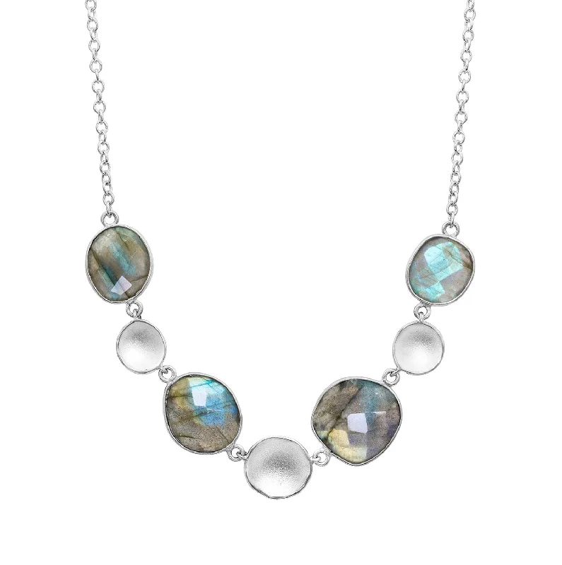 Beautiful necklaces and pendants with diamond-encrusted designs for maximum sparkle-Stepping Stone Labradorite Necklace